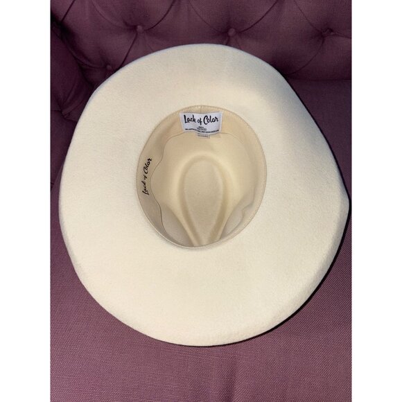 Lack of Color Melodic Fedora Hat in Ivory Small 55 cm New Beach western - Picture 4 of 15